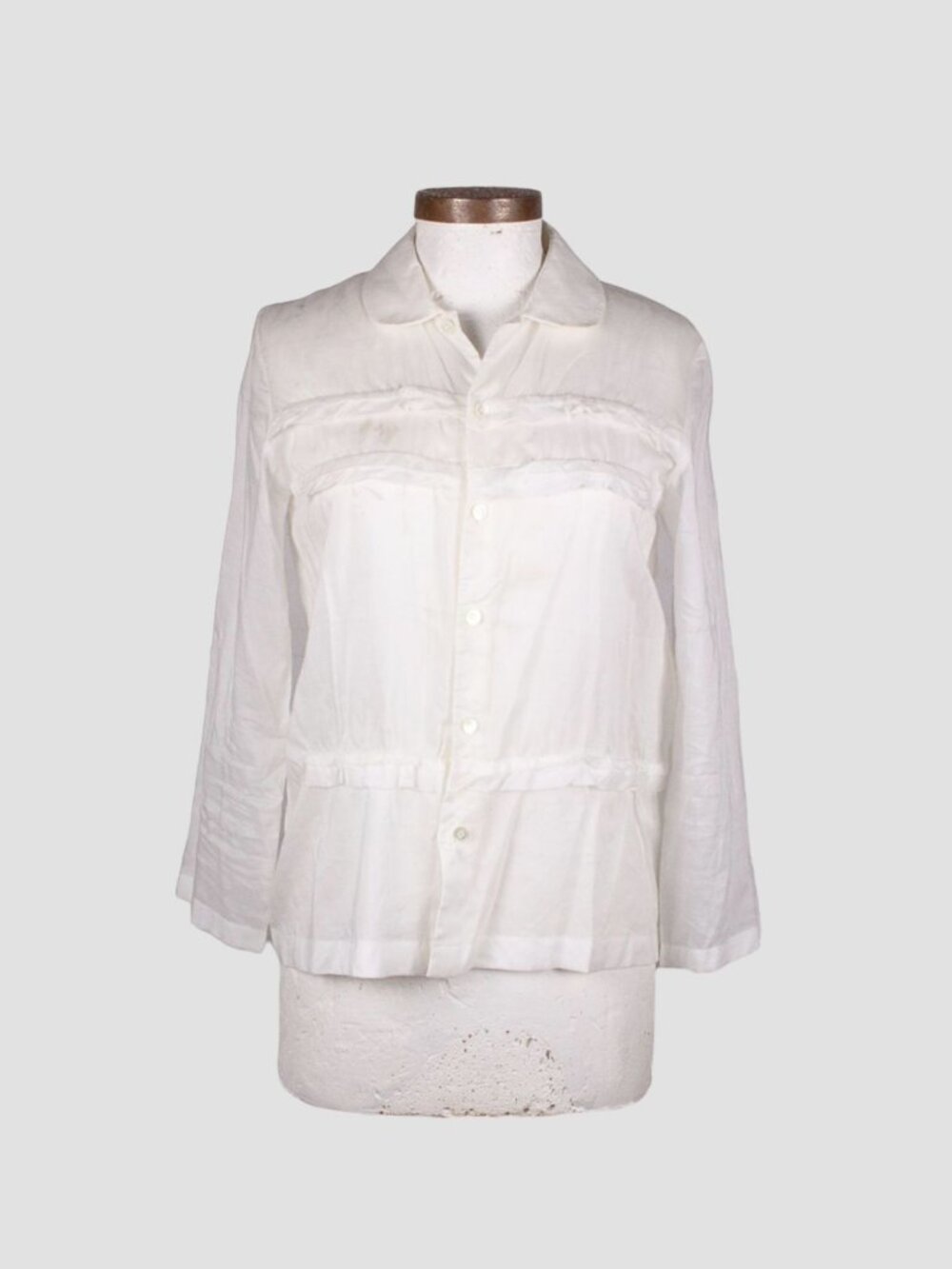 COMME des GARCONS TRICOT AD 2006 WHITE TENCEL BUTTON UP SHIRT BLOUSE